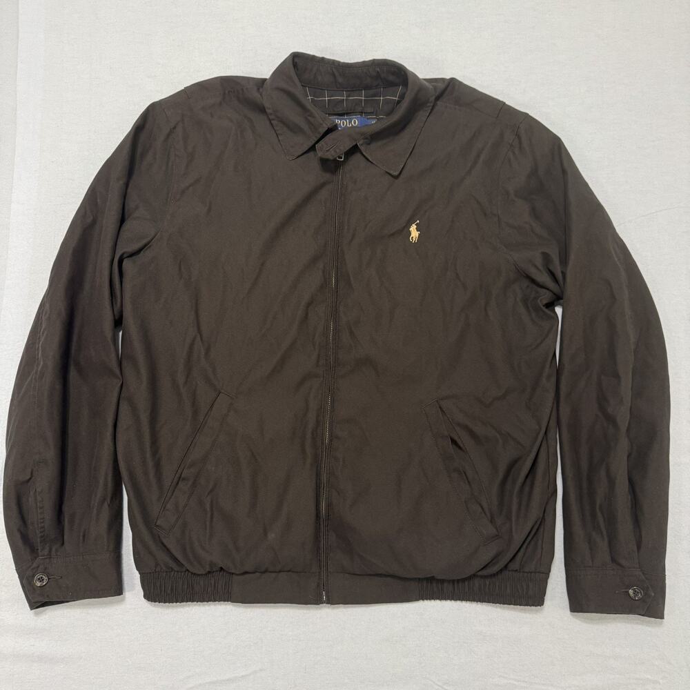 Polo Ralph Lauren Harrington Jacket Mens Medium Black Long Sleeve Full Zip Class